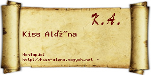 Kiss Aléna névjegykártya